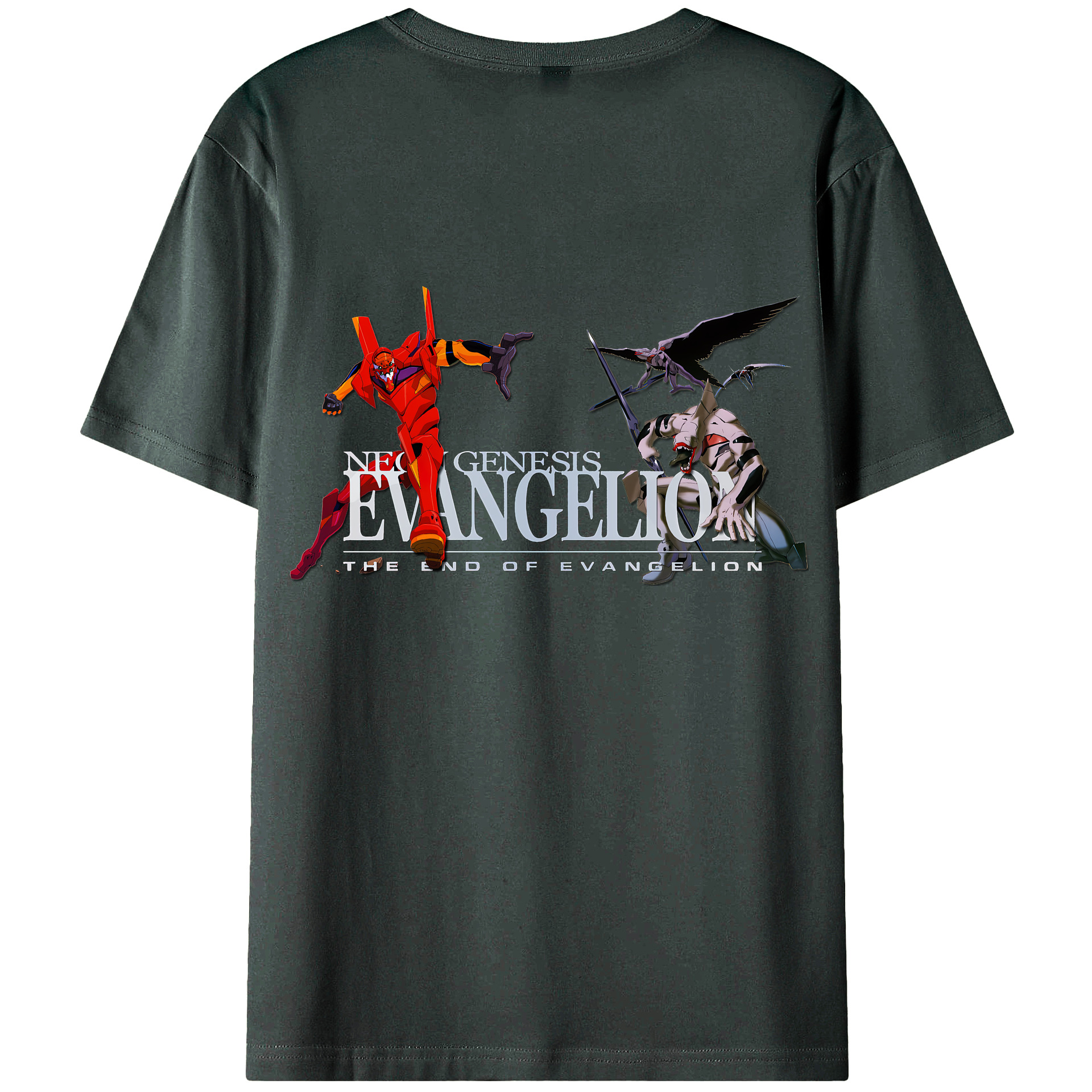 （画像用） EVA 新世紀エヴァンゲリオン 綿100％ メンズ半袖Tシャツ（バックプリント） 通気性